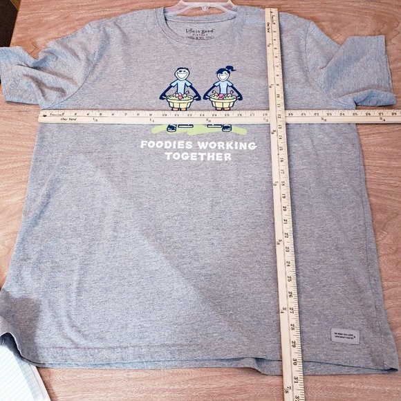 Life is Good Vintage Mens Foodie Working Together Gray T-Shirt Size XXL - Picture 12 of 13